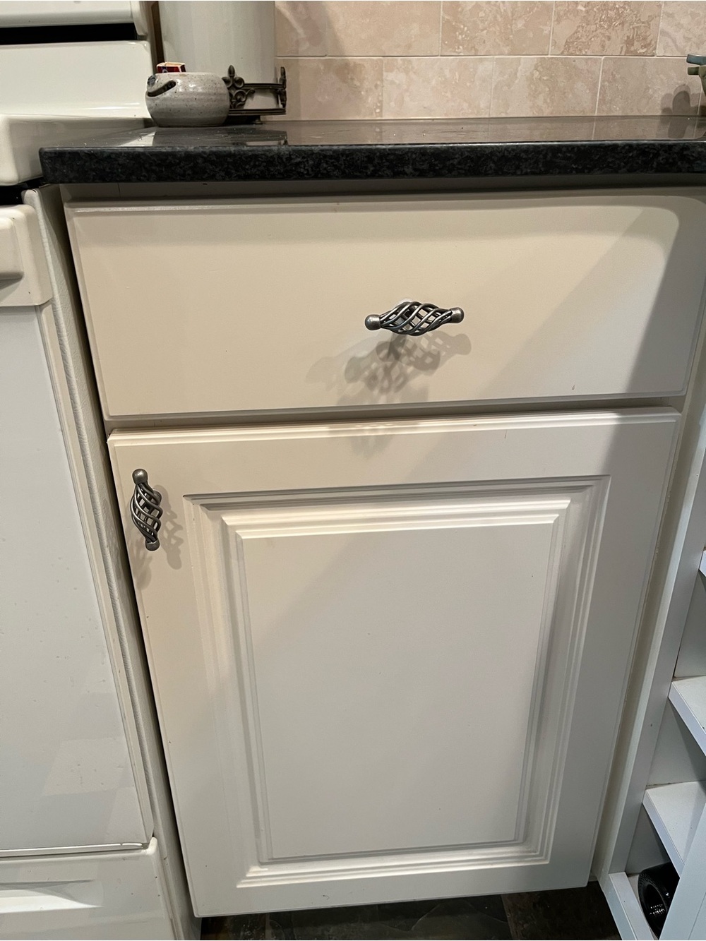 Amerock Brushed Pewter Village Birdcage pulls for cabinets